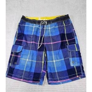 Boden Swim Trunks Mens 38 Plaid Board Short Summer Swimming Active Outdoors